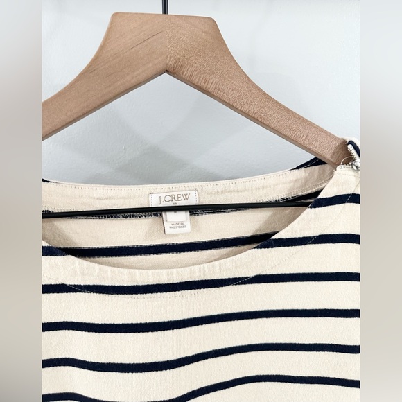J. Crew Short Sleeve Nautical Stripe Shirt Dress Beige Size Medium - Picture 4 of 5